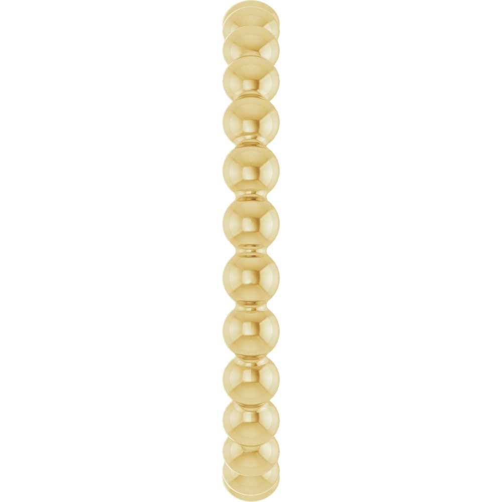 18K Yellow Beaded Stackable Ring