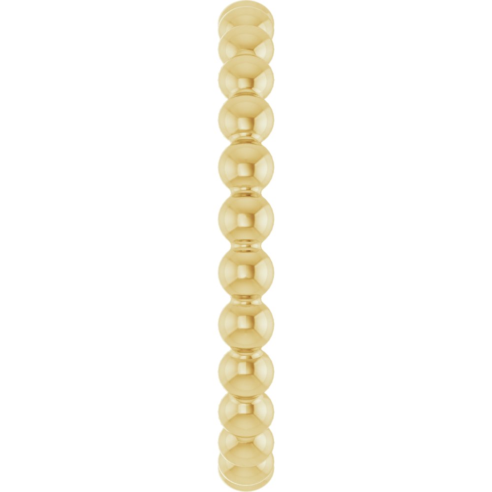 18K Yellow Beaded Stackable Ring