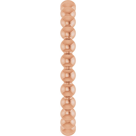 14K Rose Gold Beaded Stackable Ring