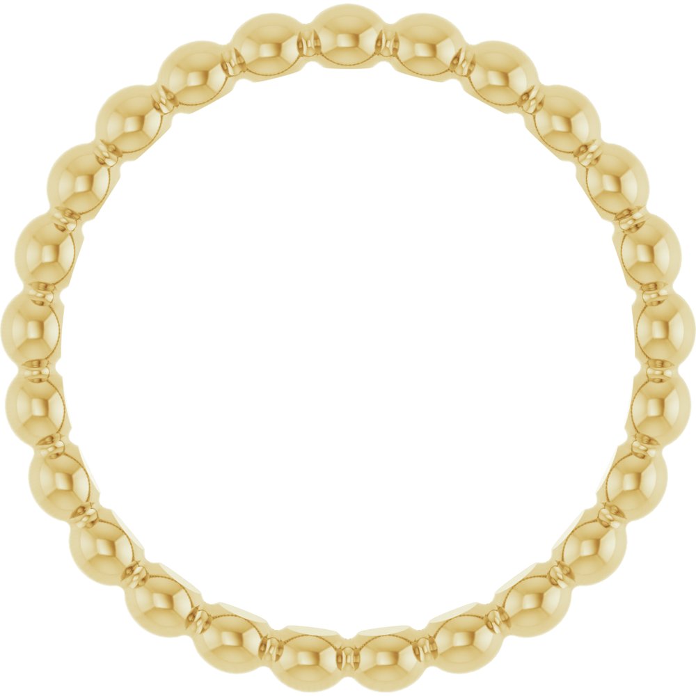 14K Yellow Gold Beaded Stackable Ring
