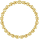 14K Yellow Gold Beaded Stackable Ring