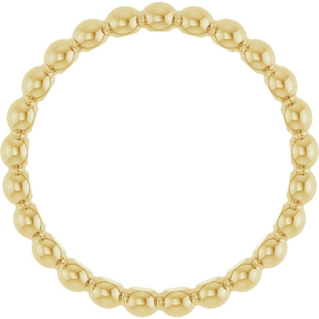 14K Yellow Gold Beaded Stackable Ring