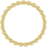 14K Yellow Gold Beaded Stackable Ring