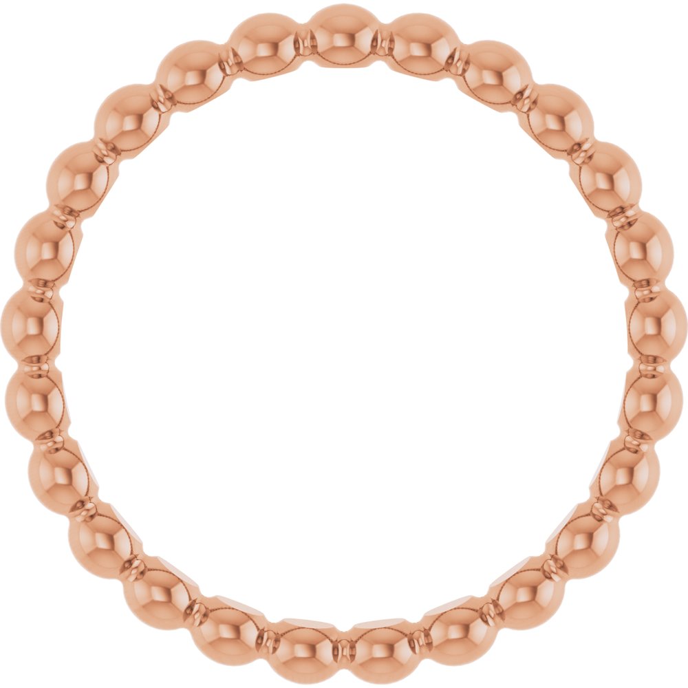 14K Rose Beaded Stackable Ring