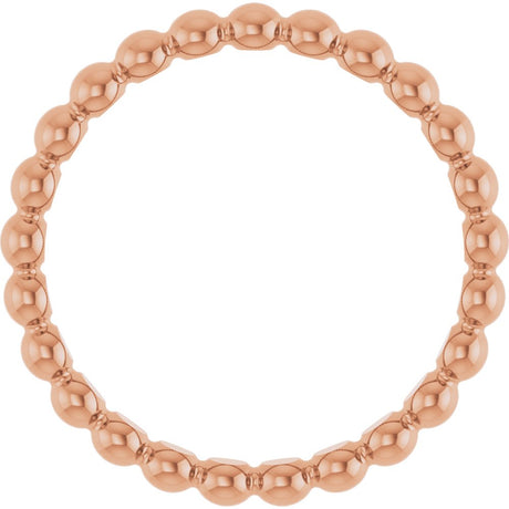 14K Rose Gold Beaded Stackable Ring