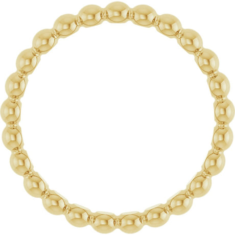 14K Yellow Beaded Stackable Ring