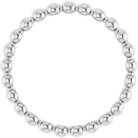 14K White Gold Beaded Stackable Ring