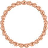 14K Rose Beaded Stackable Ring