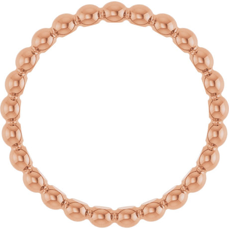 14K Rose Beaded Stackable Ring