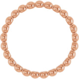 14K Rose Gold Beaded Stackable Ring