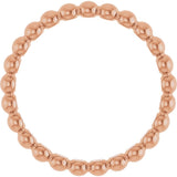 14K Rose Gold Beaded Stackable Ring