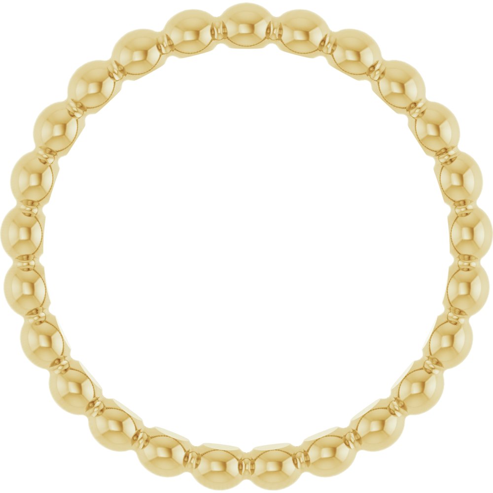 14K Yellow Beaded Stackable Ring