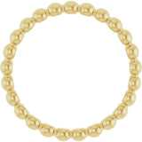 14K Yellow Beaded Stackable Ring