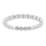 14K White Beaded Stackable Ring