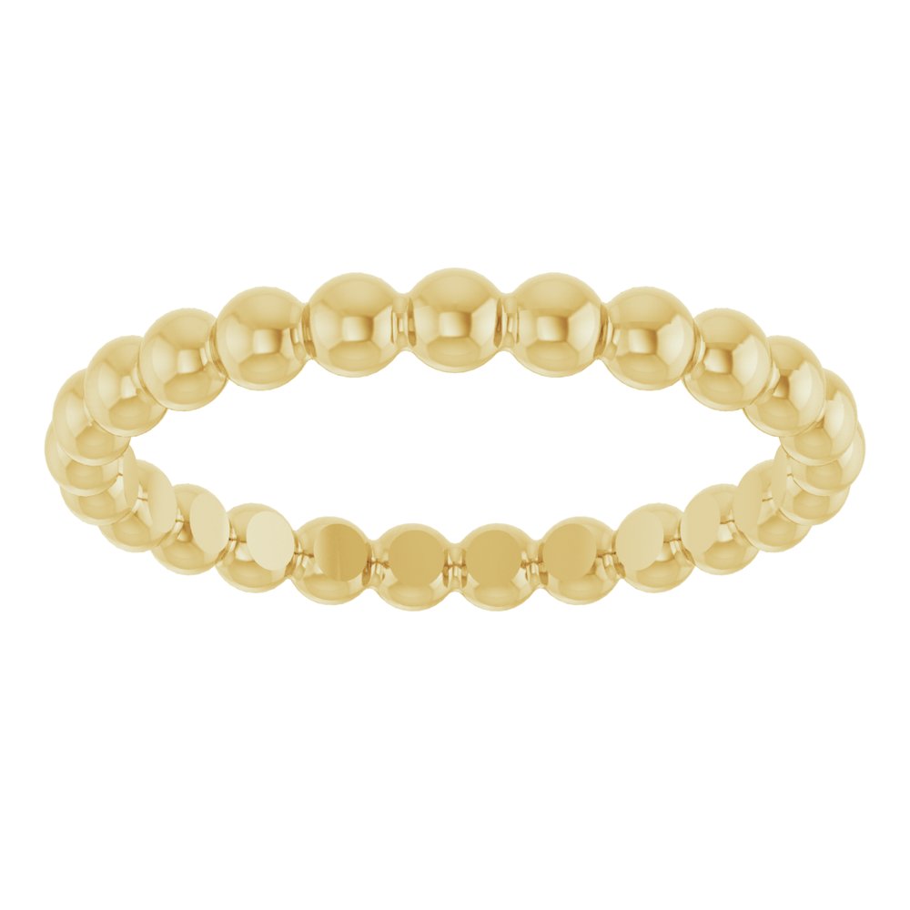 14K Yellow Gold Beaded Stackable Ring