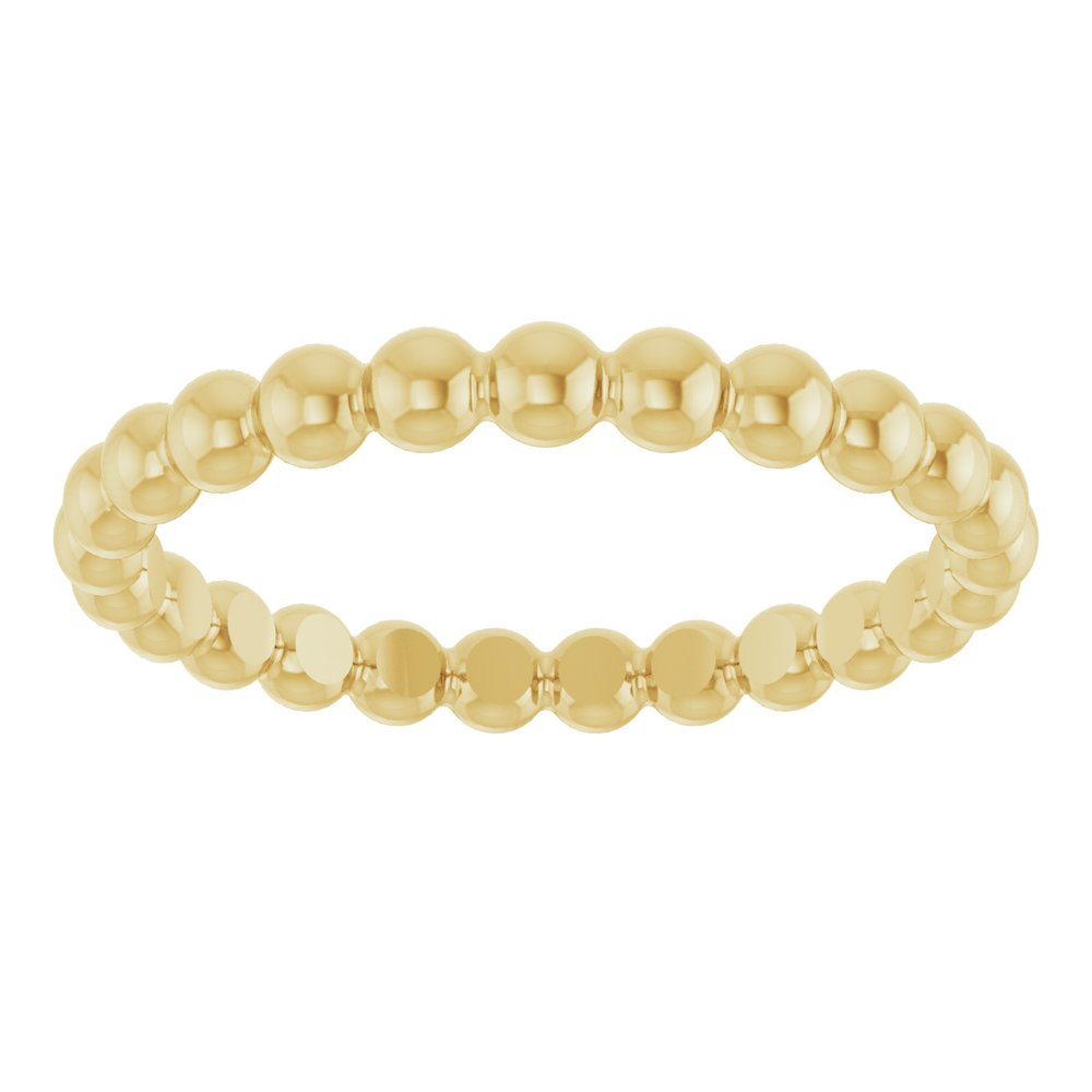 14K Yellow Beaded Stackable Ring