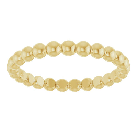 14K Yellow Beaded Stackable Ring
