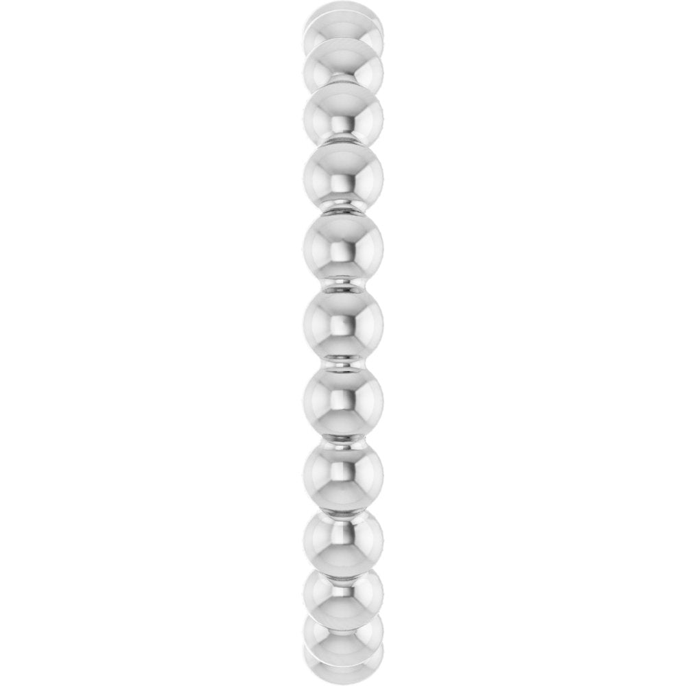 14K White Beaded Stackable Ring