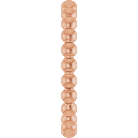 14K Rose Gold Beaded Stackable Ring