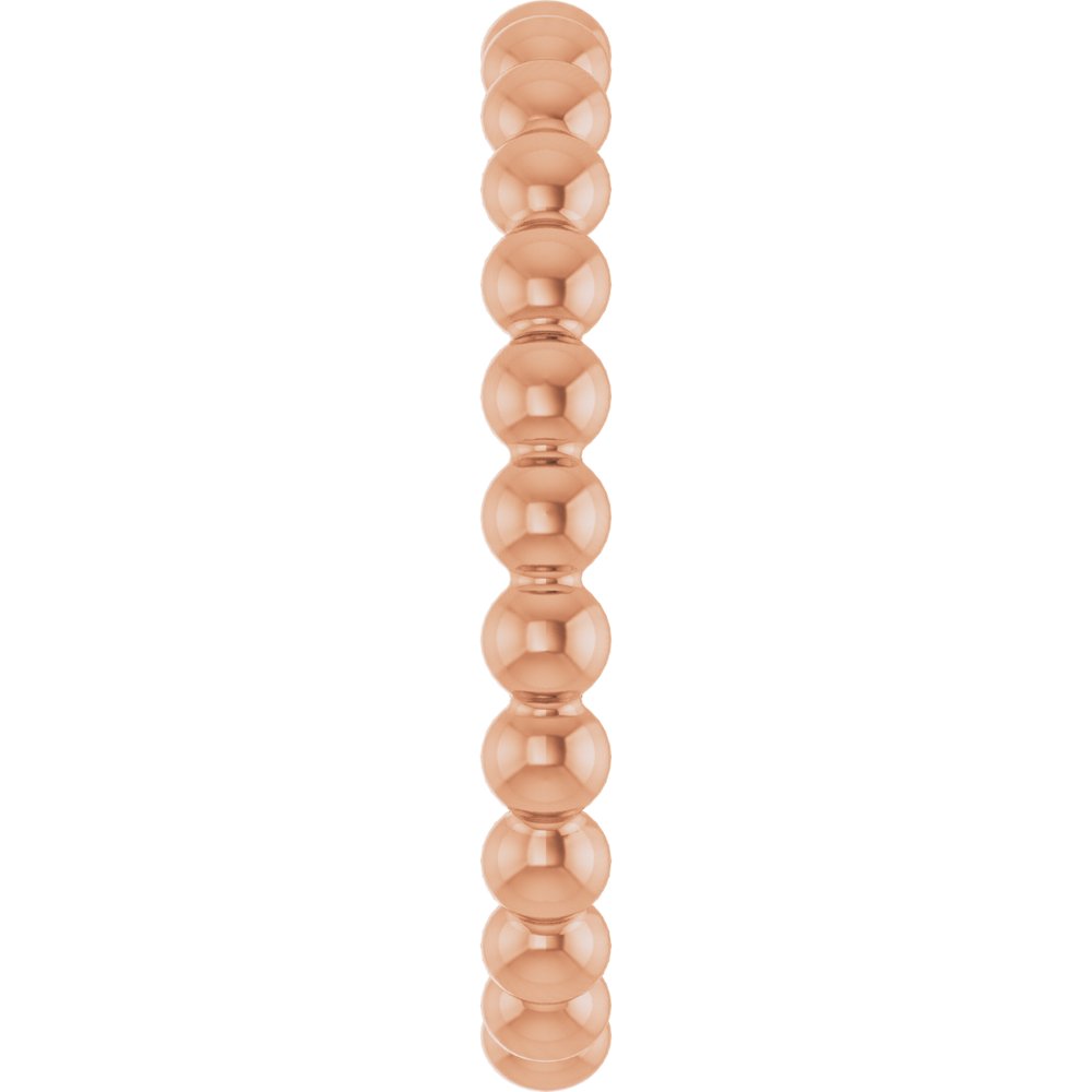 14K Rose Beaded Stackable Ring