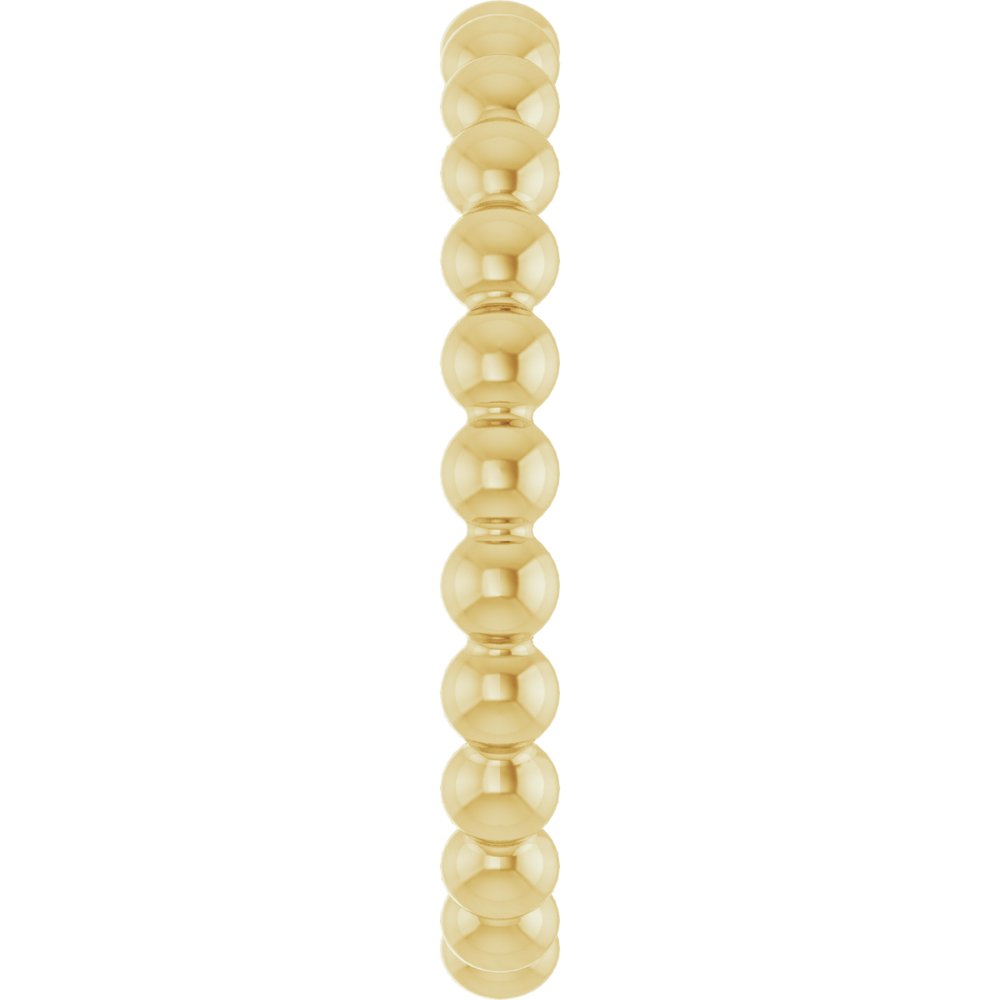 14K Yellow Gold Beaded Stackable Ring