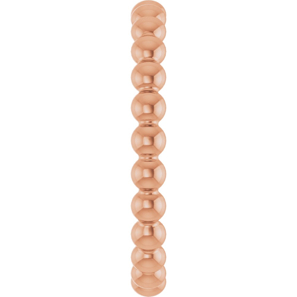 14K Rose Beaded Stackable Ring