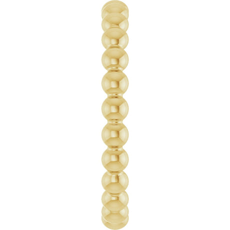 14K Yellow Beaded Stackable Ring