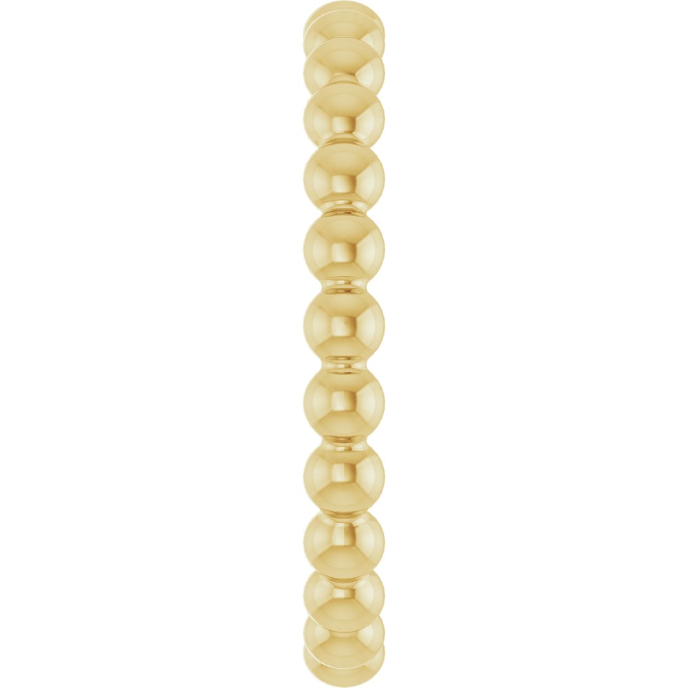 14K Yellow Beaded Stackable Ring