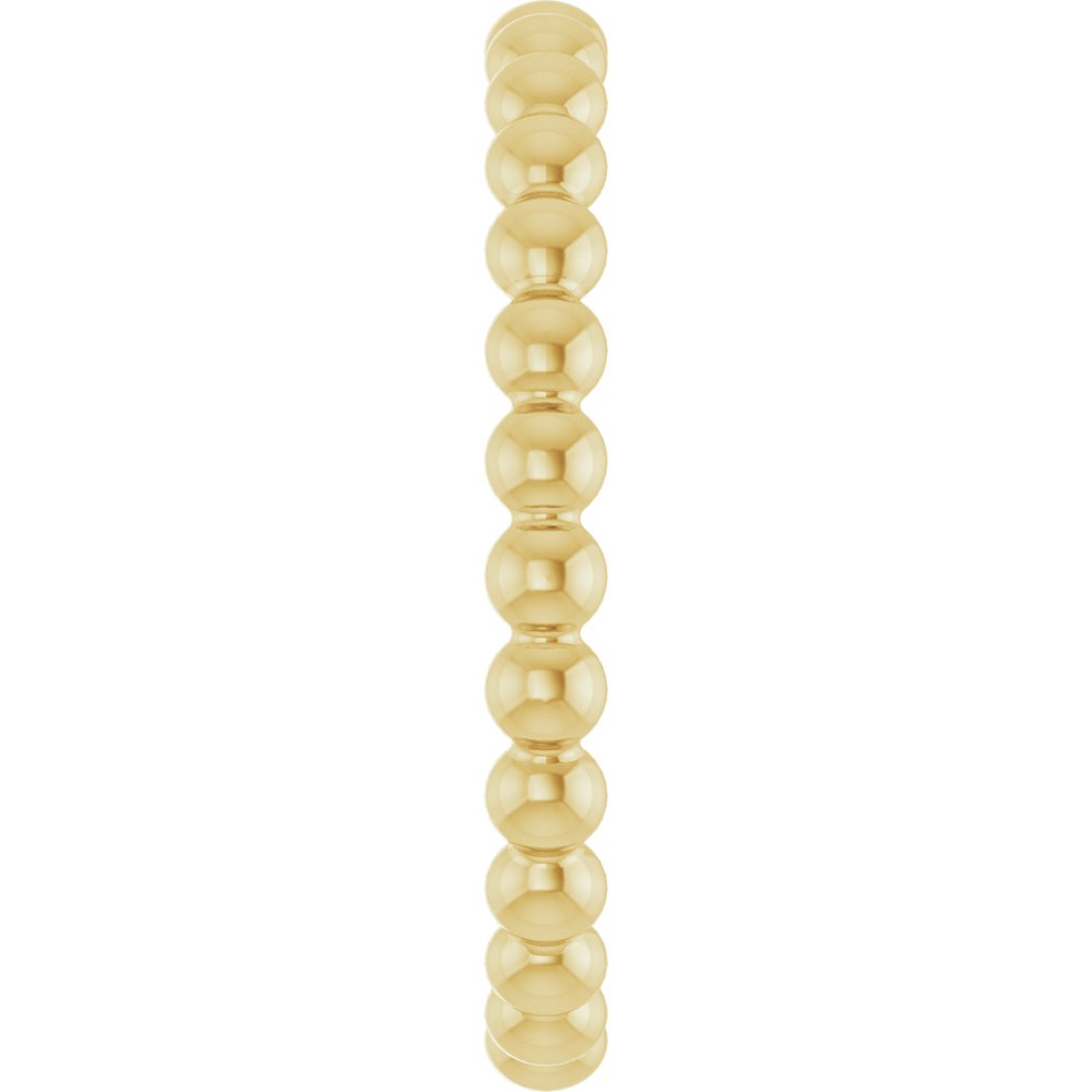 14K Yellow Beaded Stackable Ring