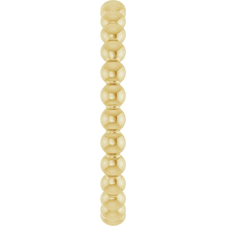 14K Yellow Gold Beaded Stackable Ring