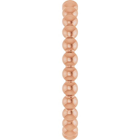 14K Rose Beaded Stackable Ring