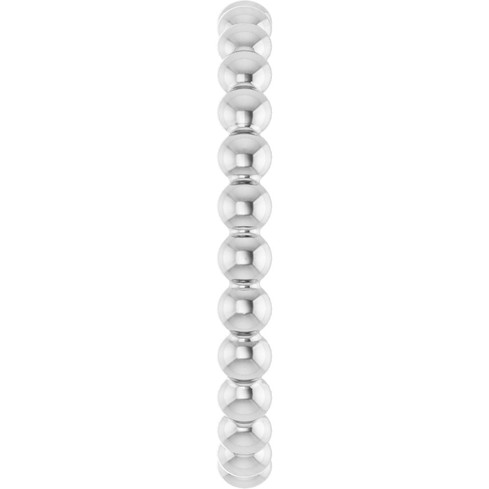 14K White Beaded Stackable Ring