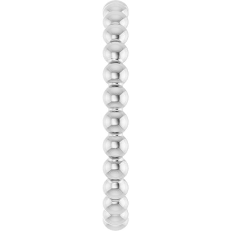 14K White Beaded Stackable Ring