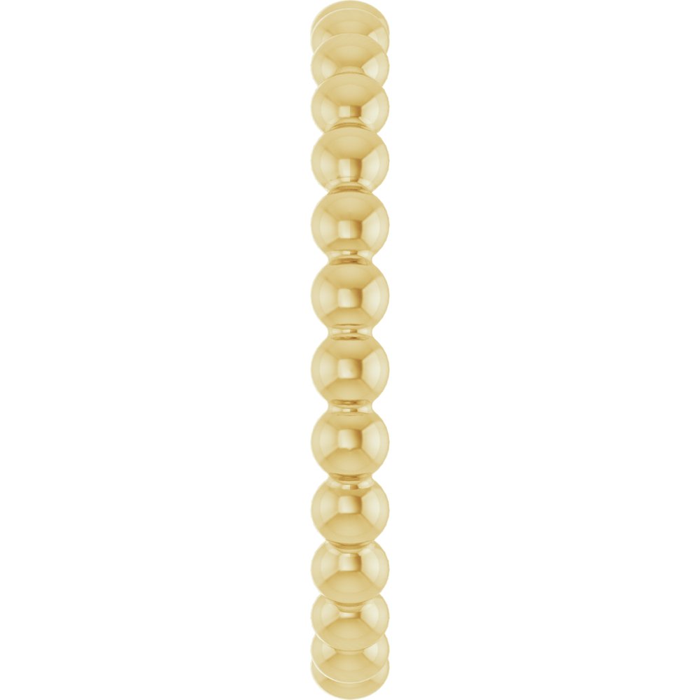 14K Yellow Beaded Stackable Ring
