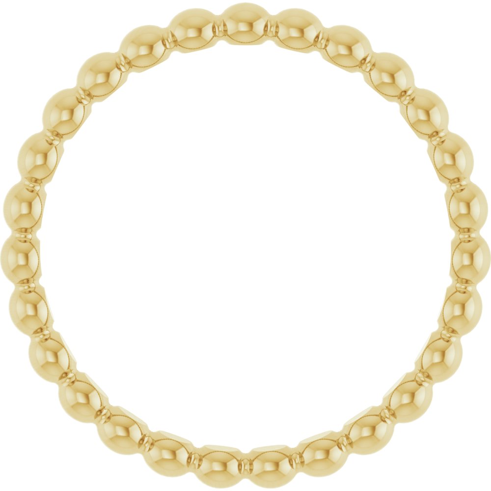 14K Yellow Beaded Stackable Ring