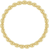 14K Yellow Beaded Stackable Ring