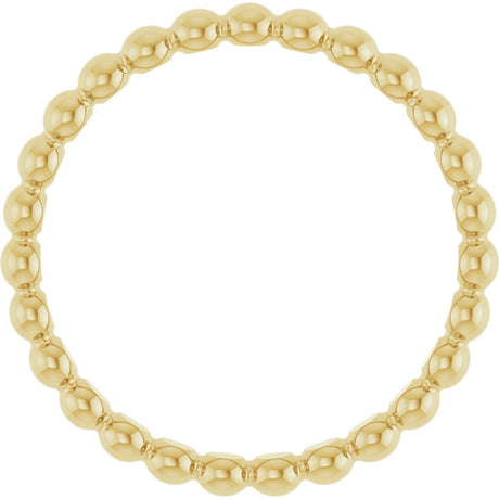 14K Yellow Beaded Stackable Ring