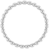 14K White Gold Beaded Stackable Ring