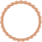 14K Rose Beaded Stackable Ring