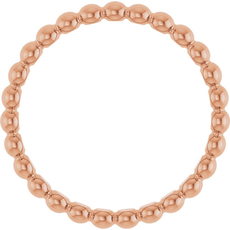 14K Rose Beaded Stackable Ring