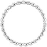 14K White Gold Beaded Stackable Ring