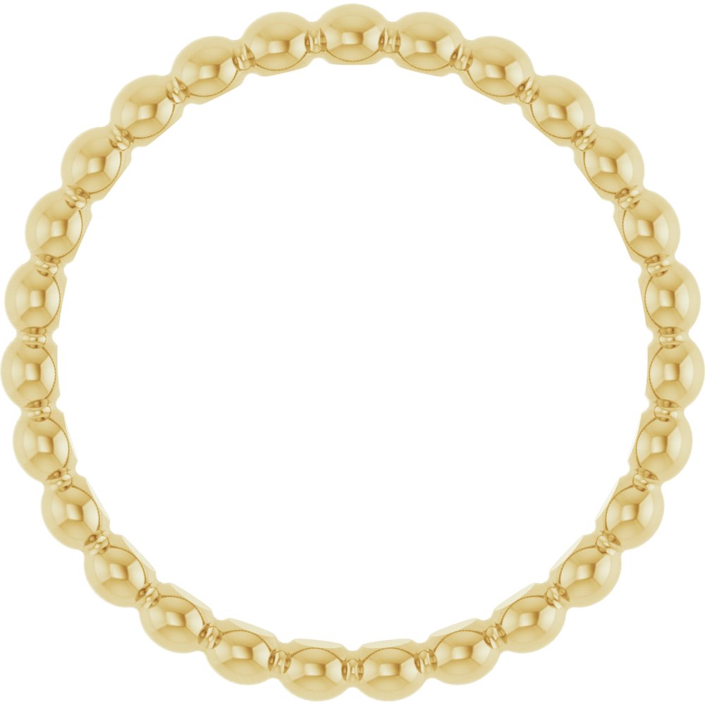 14K Yellow Gold Beaded Stackable Ring