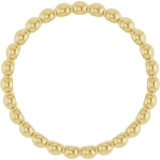 14K Yellow Gold Beaded Stackable Ring