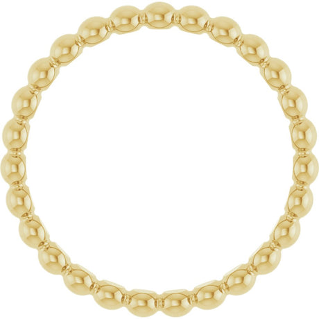 14K Yellow Gold Beaded Stackable Ring