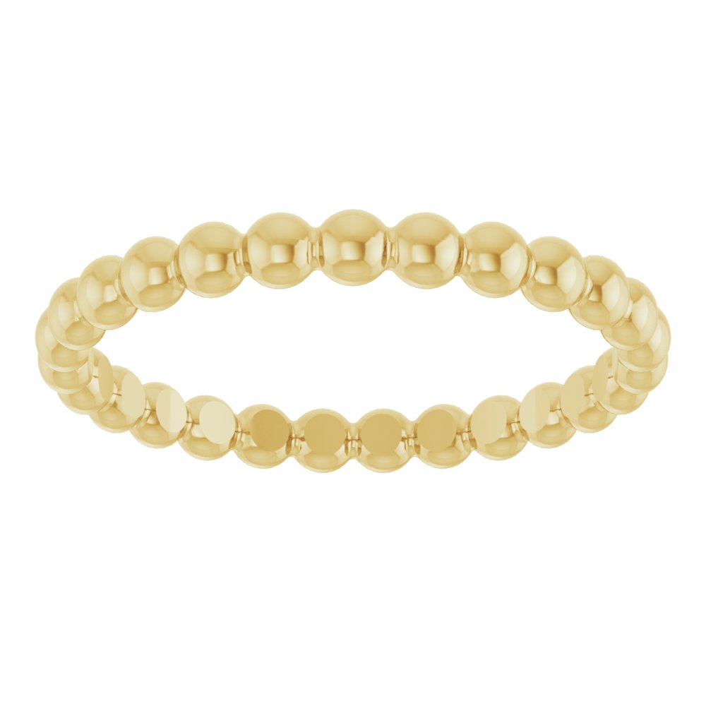 14K Yellow Beaded Stackable Ring