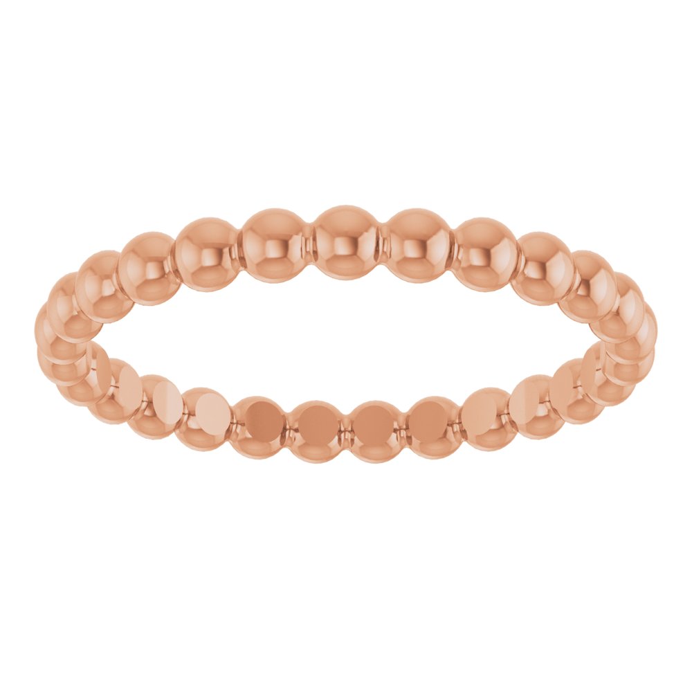 14K Rose Beaded Stackable Ring