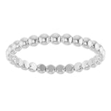 14K White Beaded Stackable Ring