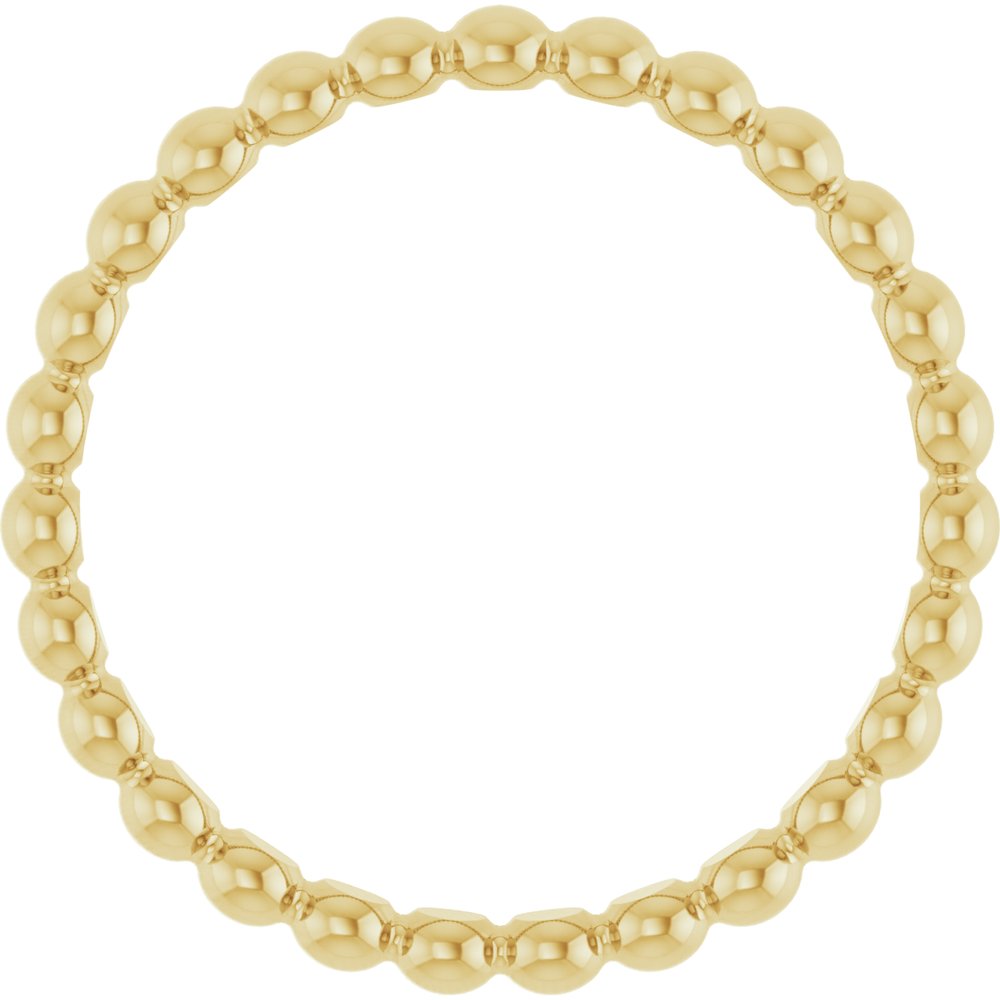 14K Yellow Beaded Stackable Ring