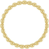 14K Yellow Beaded Stackable Ring