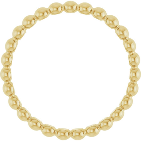 14K Yellow Beaded Stackable Ring